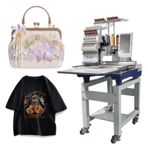 One head 12 needle embroidery sewing machine stitching multi-color embroidery design